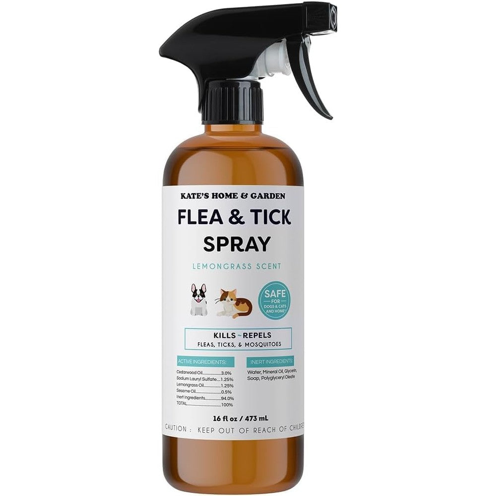 Wondercide Kates Home and Garden Flea and Tick Lemongrass Spray front view package packaging