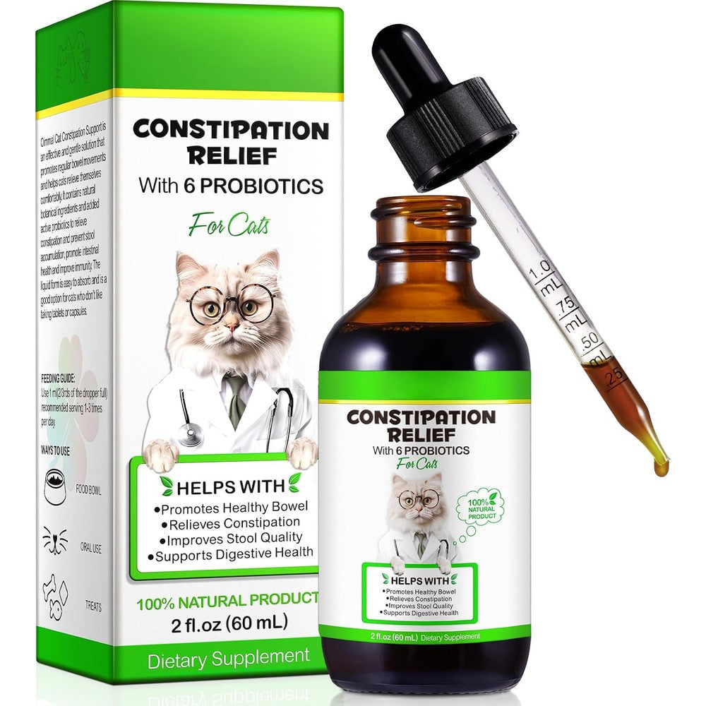 NBTREKTIE Cat Constipation Relief Drops front view bottle showing natural laxative liquid formula.