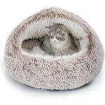 Catism Plush Hooded Calming Cat Bed And Self-Warming Cozy Pod For Indoor Cats And Small Dogs, Washable Cave With Non-Slip Bottom