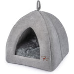 Best Pet Supplies Cat Bed For Indoor Cat, Domed Tent House With Removable Pillow, Covered Cat Cave For Small Dog And All Breeds Of Cats, Gray, 16 x...