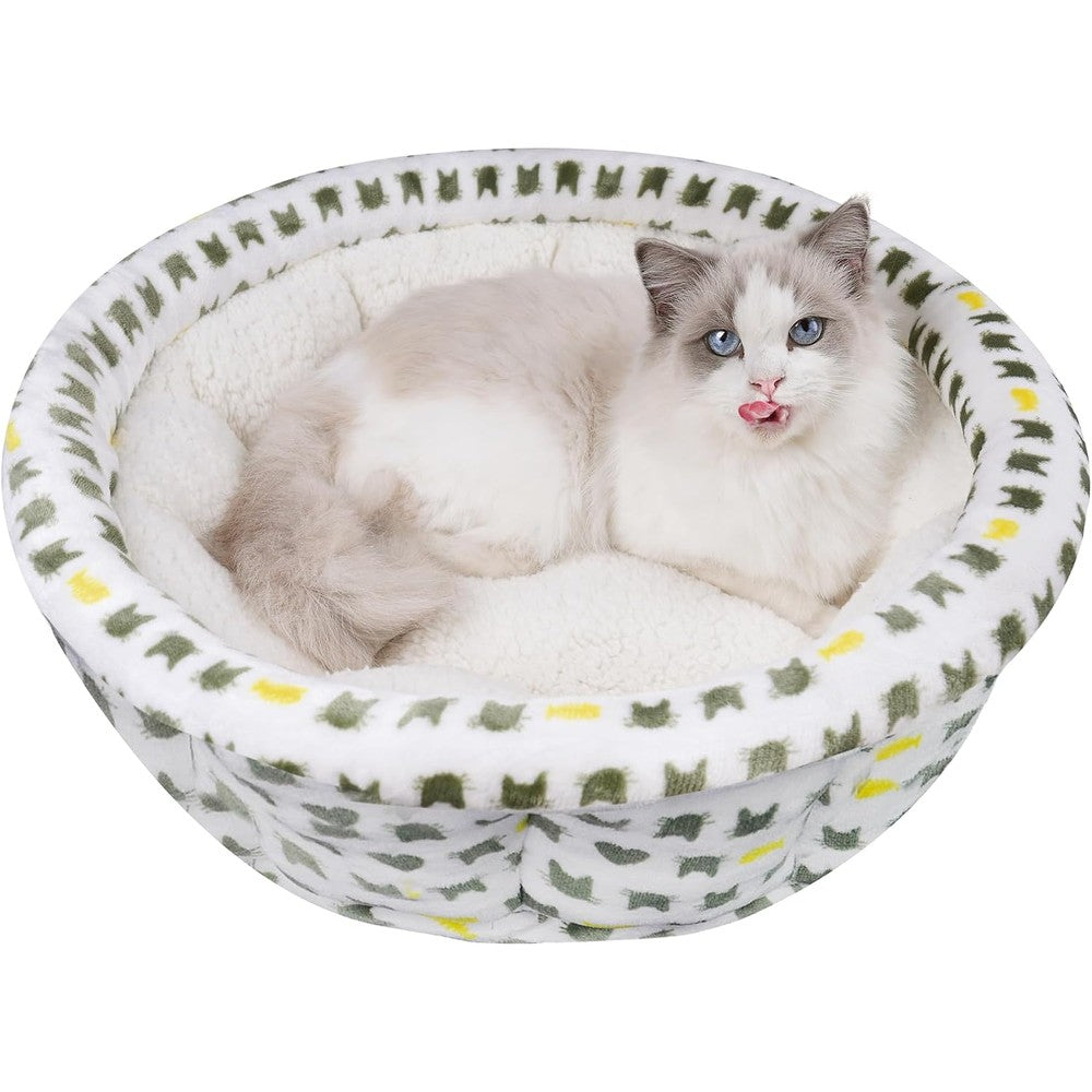 Aiwikide Super Soft Anti Anxiety Pet Bed For Small Dogs And Cats Cozy Round Fluffy Faux Fur Cuddler With Raised Rim Support For Restful Sleep