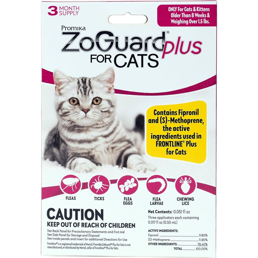 ZoGuard Plus Flea and Tick Prevention for Small Cats front package view