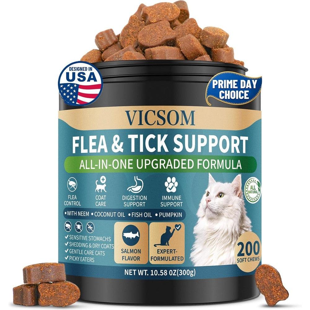 Woyamay Vicsom flea and tick prevention for cats front bottle view