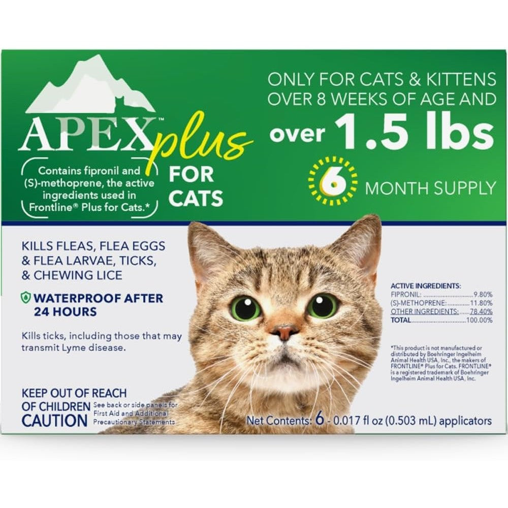 Apex Animal Health Apex Plus Cat Flea and Tick Treatment front packaging view