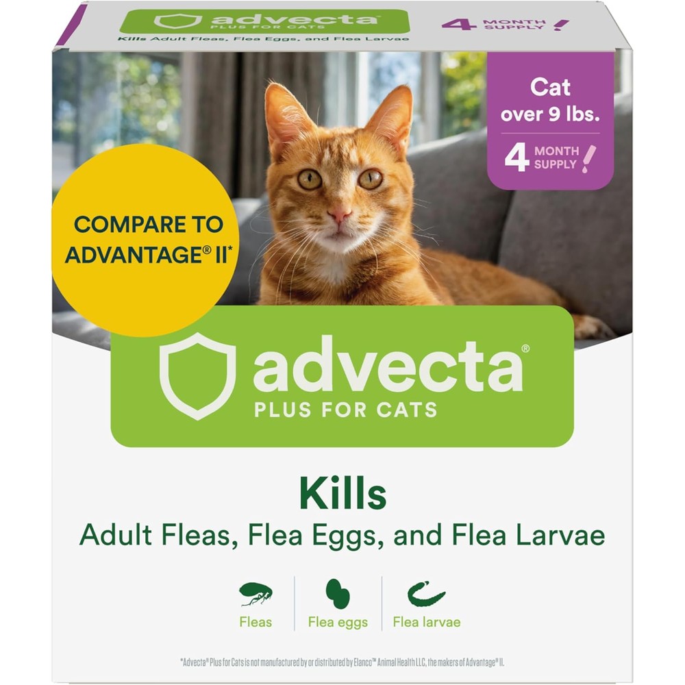 Advecta Plus large cat flea treatment packaging front view