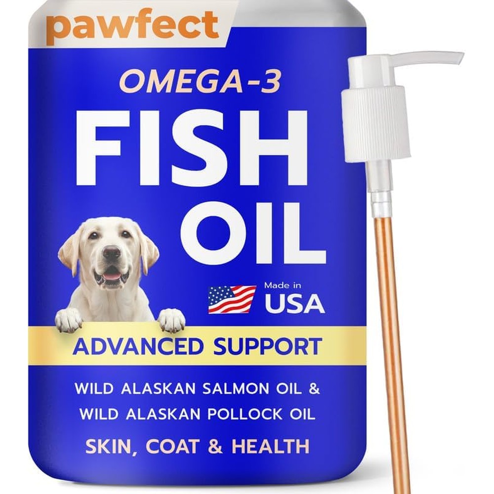 PAWFECTCHEW Fish Oil for Dogs and Cats 16 Fluid Ounces front view bottle