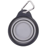 Dexas Pets Collapsible Travel Cup For Dogs And Cats Portable Silicone Pet Feeding Bowl With Carabiner Attachment Light Gray Small One Cup Capacity