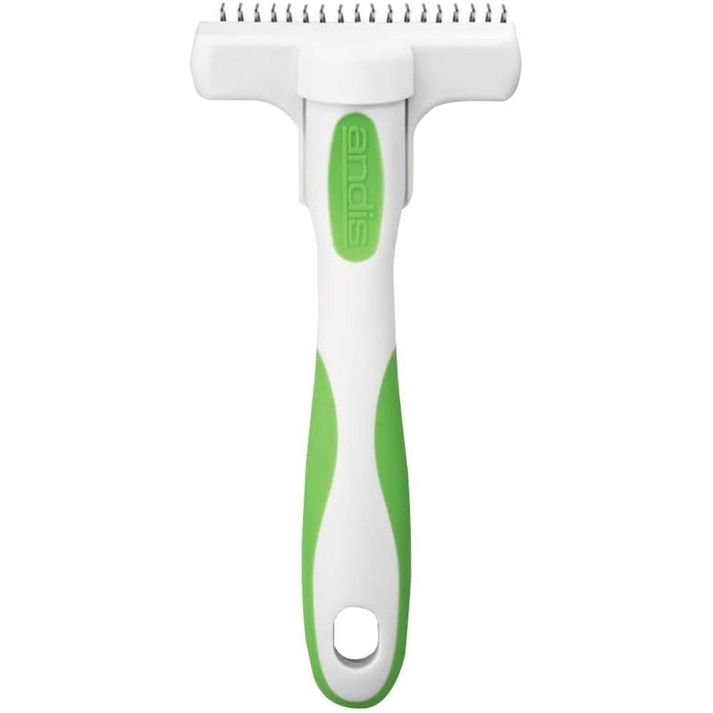 Andis 65760 Deshedding Tool For Cats And Dogs, Professional Stainless Steel Pet Grooming Rake For Undercoat Shedding And Knot Removal