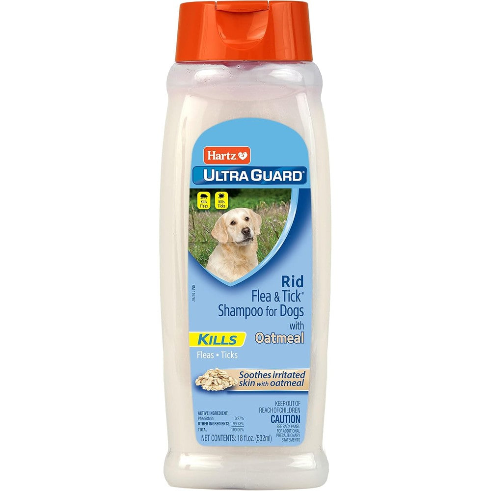 Hartz UltraGuard Rid Flea And Tick Oatmeal Dog Shampoo For Dogs And Puppies 18 Fluid Ounces