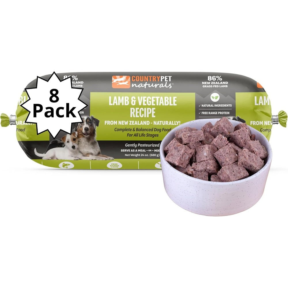 CountryPet Naturals New Zealand Lamb And Veggie Frozen Fresh Dog Food 91 Percent Grass Fed Meat Grain Free High Protein 12 Pound Case