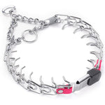 Herm Sprenger Chrome Plated Steel Dog Collar With ClicLock Buckle And Passionfruit Pink Biothane Insert 20 Inches 3.0 Millimeters