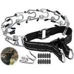 DEYACE Dog Martingale Prong Training Collar With Quick Release Buckle Adjustable Stainless Steel Link Choke Collar For Large Breeds Black Extra Large