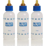 Lixit Small Animal Nursing Bottle For Kittens And Puppies Made In USA BPA Free Customizable Nipple Three Pack Two Ounce Bottles