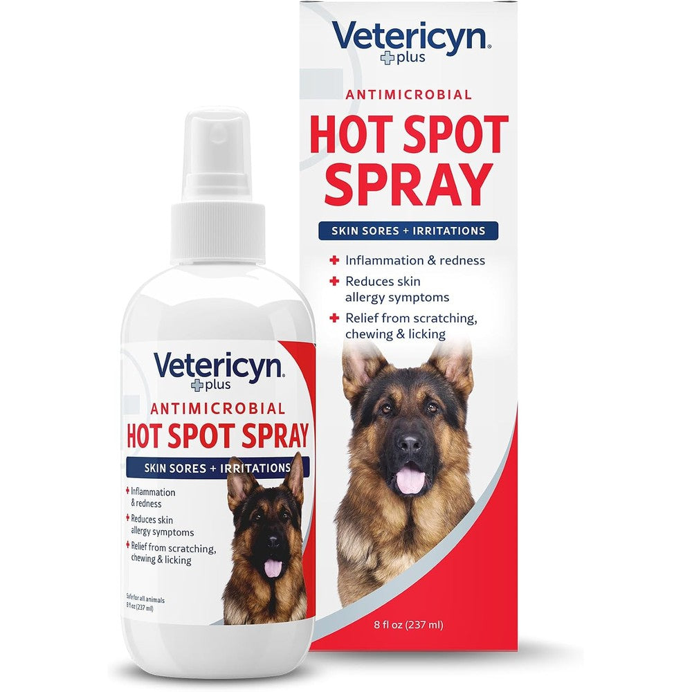 Vetericyn Plus Antimicrobial Hot Spot Spray For Dogs Skin Sores Itch Relief And Irritation Prevention 8 Ounces