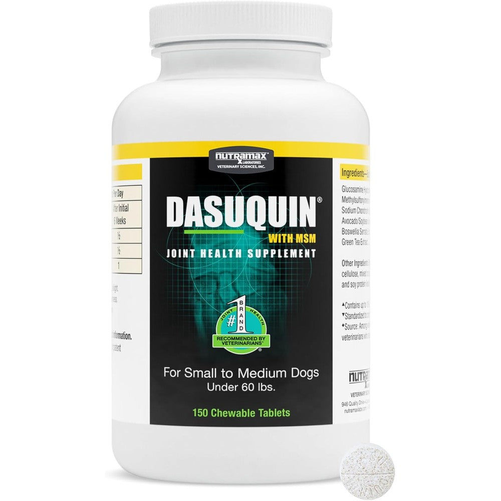 Nutramax Laboratories Dasuquin Joint Health Supplement with Methylsulfonylmethane for Small to Medium Dogs Chewable Tablets 150 Count