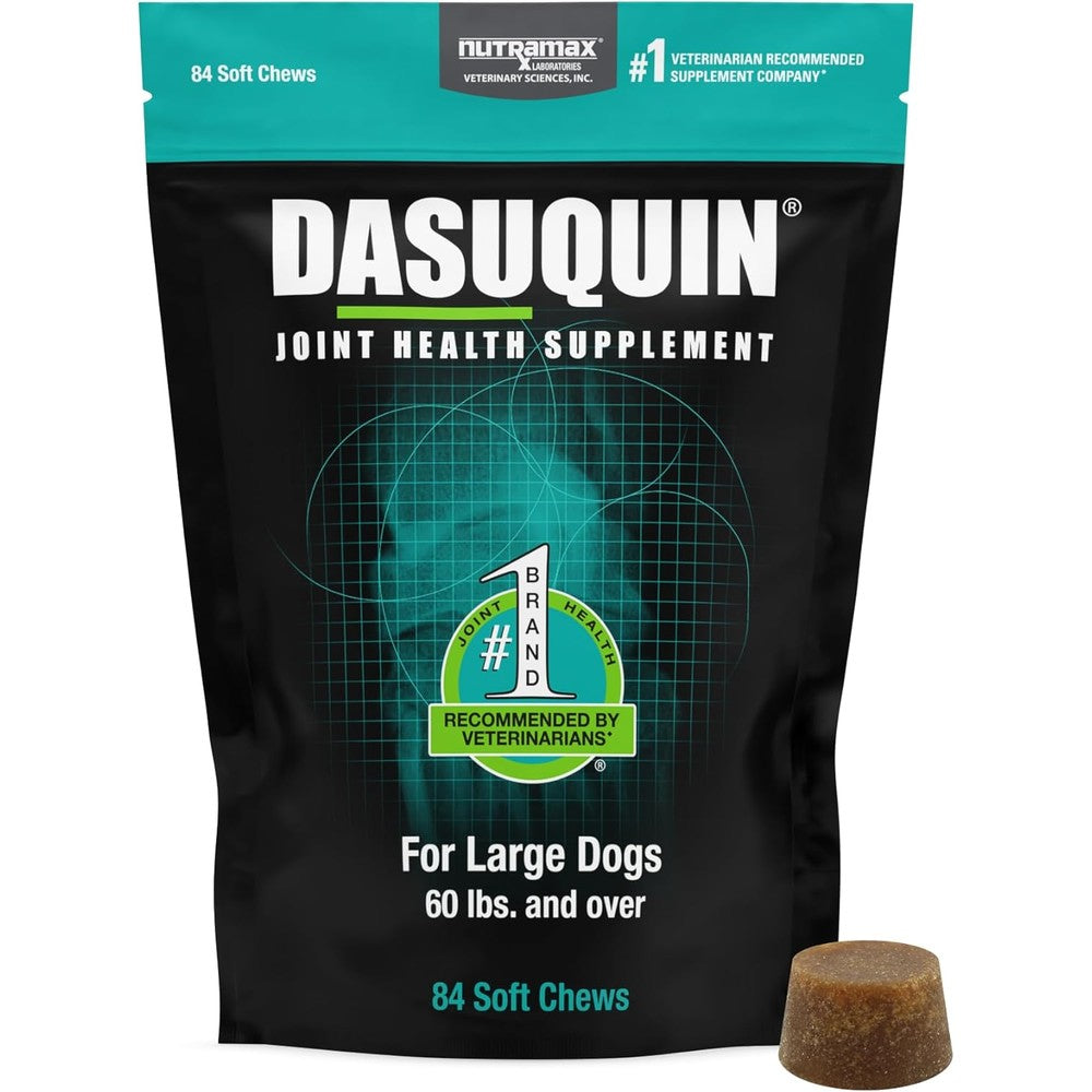 Nutramax Dasuquin Joint Health Supplement For Large Dogs Over Sixty Pounds Glucosamine Chondroitin ASU Soft Chews Eighty Four Count