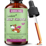 Wonder Paws Superhero Milk Thistle Liquid Liver And Kidney Support Supplement For Dogs With Wild Alaskan Salmon Oil And Curcumin Two Fluid Ounces
