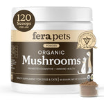 Fera Pets Organic Mushroom Supplement Powder For Dogs And Cats With Turkey Tail For Immune And Cognitive Support One Hundred And Twenty Scoops