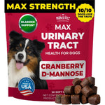 Mighty Petz MAX Cranberry For Dog Urinary Tract Infection Treatment Maximum Strength Bladder Control Soft Chews Thirty Count