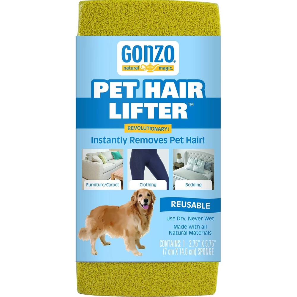 Gonzo Natural Magic Pet Hair Lifter Reusable Friction Sponge For Dog And Cat Hair Removal 1 Count