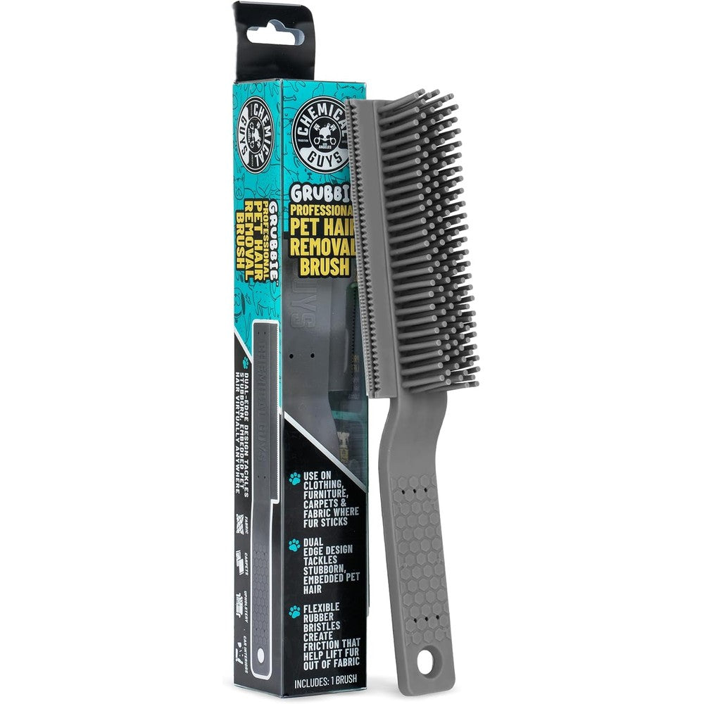 Chemical Guys Professional Rubber Pet Hair Removal Brush Multi Surface Detailing And Lint Remover Tool For Car Interiors And Home Upholstery One Count