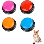 BoArt Voice Recording Dog Buttons For Communication Pet Training Buzzer With Thirty Second Audio Playback Set Of Four Pieces Multicolor