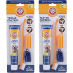 Arm & Hammer For Pets Tartar Control Dog Dental Care Kit Banana Mint Toothpaste With Baking Soda Toothbrush And Finger Brush 2.5 Ounce 2 Pack