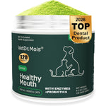 DRMOIS Plaque Removal Natural Dental Powder For Dogs And Cats Enzymatic Teeth Cleaning And Tartar Remover Breath Freshener Supplement 120 Grams