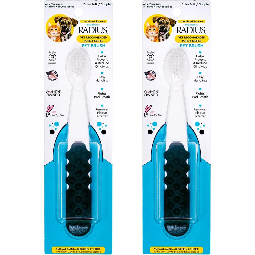 Radius Pet Toothbrush Lush And Plus Soft Bristles For Cats And Dogs Dental Care Pack Of 2