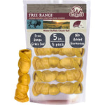 Wild Eats Water Buffalo Retriever Style Cheek Roll Dog Chews Long Lasting Treats For Aggressive Chewers And Large Dogs 5 Pack
