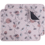 Ieuumler Washable Pee Pads For Dogs, 2 Pack Non-Slip Waterproof Puppy Potty Training Whelping Mat, Pink Daisy Pattern, 24 Inches X 18 Inches
