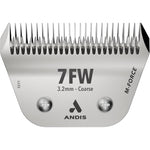 Andis 563659 7W UltraEdge M-Force Replacement Wide Blade Professional Pet Grooming Carbon Steel Detachable Clipper Blade Size 7W 3.2 Millimeters