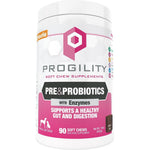 Nootie Progility Pre And Probiotic Digestive Aid Supplement For Dogs, 90 Soft Chews