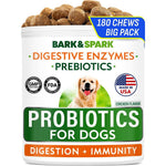 Bark&Spark Dog Probiotics And Digestive Enzymes Supplement For Gut Health, Allergy, And Itchy Skin Relief, Chicken Flavor, 180 Count