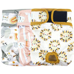 Langsprit Washable Female Dog Diapers Reusable Doggie Nappies For Puppy In Period Heat Or Incontinence Highly Absorbent Three Pack Medium Size