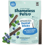Shameless Pets The Tooth Berry Blueberry And Mint Dental Chews For Dogs Grain Free Teeth Cleaning Treats 8 Sticks 7.2 Ounces