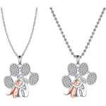Blingbling Warmth Two Necklace Set Creative Pet And Human Wearable Interlocking Pendant Jewelry Crafted From Durable Zinc Alloy