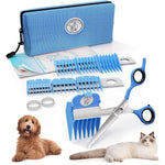 Scaredy Cut Silent Pet Grooming Kit For Sensitive Dogs And Cats A Quiet Alternative To Electric Clippers Right Handed Blue Seventeen Piece Set