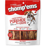 Chomp'ems Purehide Sticks Healthy Natural Rawhide Dog Chew Bacon Flavor 12 Ounce