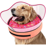 Supet Raised Inflatable Dog Cone Collar Soft Post Surgery Recovery Neck Donut Alternative For Small Medium Large Pets Donut Pink Large Size