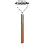 Mars Coat King Blunt Dematting Undercoat Grooming Rake Stripper Tool For Dogs And Cats, 10 Blade, Stainless Steel And Wooden Handle