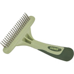 Coastal Safari Dog Undercoat Rake - Top-Grade Double Row Rotating Pins Dematting Tool For Effective Deshedding And Pet Grooming