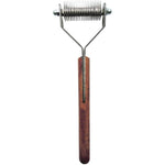 Mars Coat King Original Dematting Undercoat Grooming Rake Stripper Tool For Dogs And Cats, Stainless Steel With Wooden Handle, 20-Blade