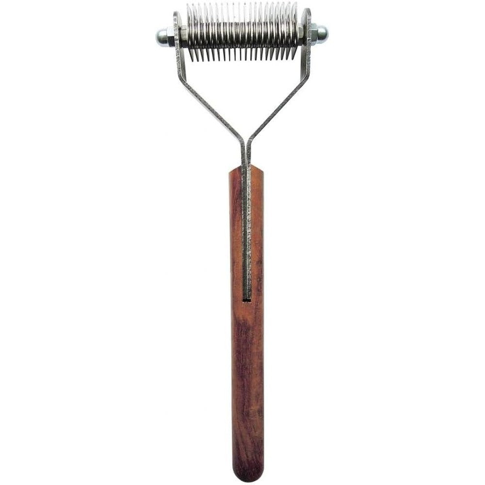 Mars Coat King Original Dematting Undercoat Grooming Rake Stripper Tool For Dogs And Cats, Stainless Steel With Wooden Handle, 20-Blade