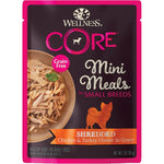 Wellness Core Small Breed Mini Meals Shredded Chicken And Turkey Dinner In Gravy Adult Wet Dog Food 3 Ounce Pouch Pack Of 12