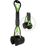 PPOGOO Non Breakable Pet Pooper Scooper for Dogs and Cats with Long Handle High Strength Material and Durable Spring for Grass and Gravel Pick Up