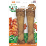 Nylabone Healthy Edibles Natural Dog Chews Long Lasting Bones Bacon Flavor X-Large 2 Count