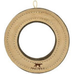 Tall Tails Ring Natural Leather Fetch Toy For Dogs 7 Inch Durable Buffalo Hide And Wool Felt Interactive Play Accessory For Medium To Large Breeds