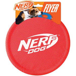 Nerf Dog Nylon Flyer Dog Toy, Durable Flying Disc For Medium And Large Breeds, Water Resistant Fetch Toy, 9 Inch Diameter, Red