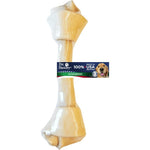 Pet Factory 100 Percent Made In USA Beefhide Knotted Bone Dog Chew Treat Natural Flavor 13 To 15 Inch 1 Pack